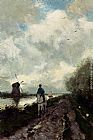 Jan Hendrik Weissenbruch On The Tow Path Along The River Amstel painting